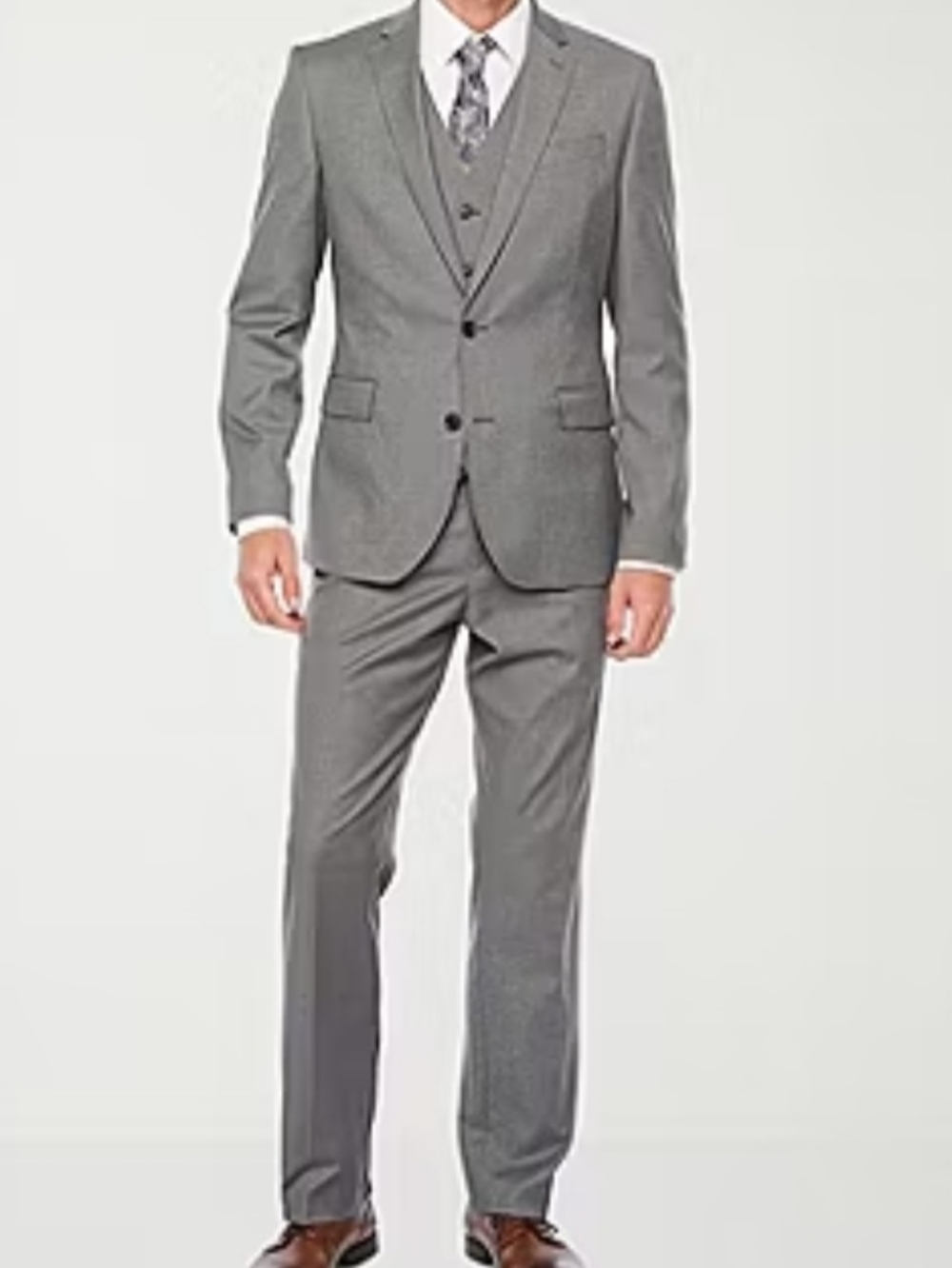 Men's Charcoal Gray Three-Piece Suit - Blazer, Waistcoat & Trousers